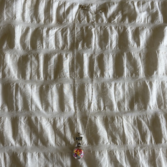 Silver Necklace with Colorful Pendant - Picture 1 of 5